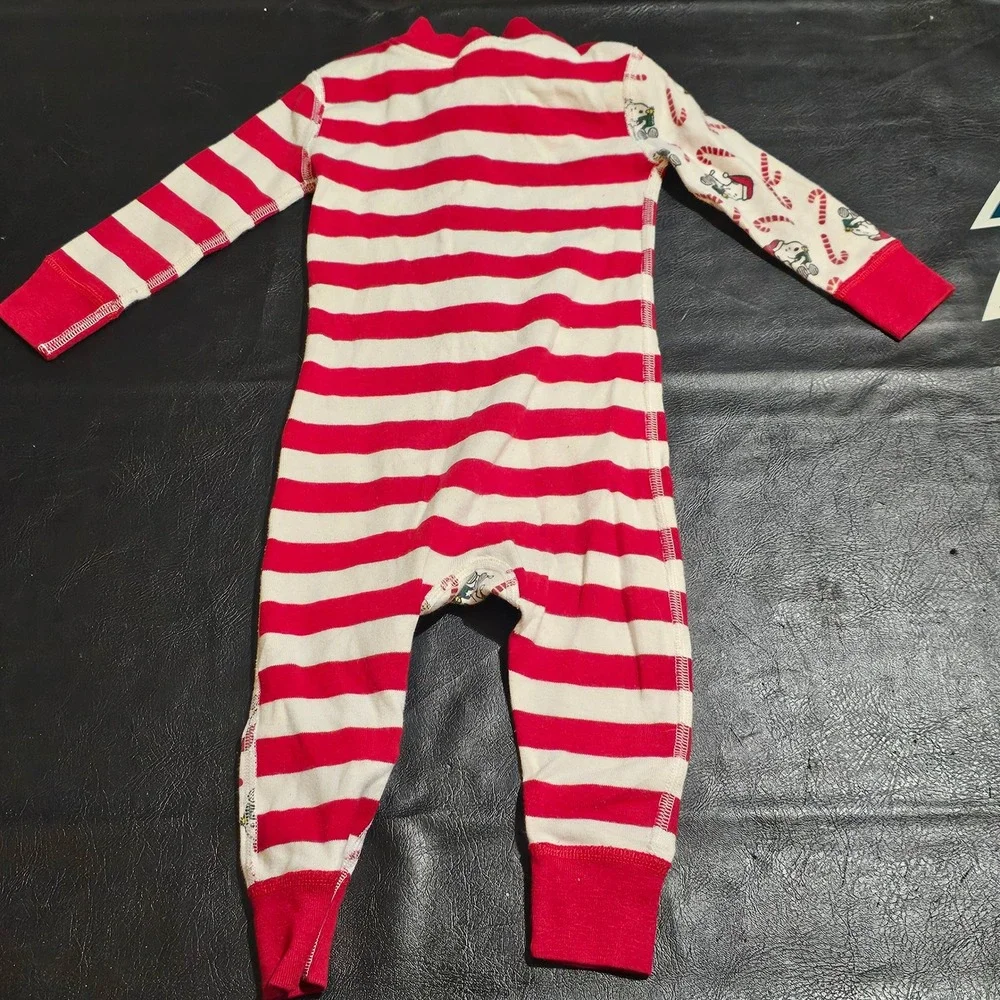 Hanna Andersson Peanuts Red White Snoopy Sleeper‎ Pajamas 75 12-18 Months